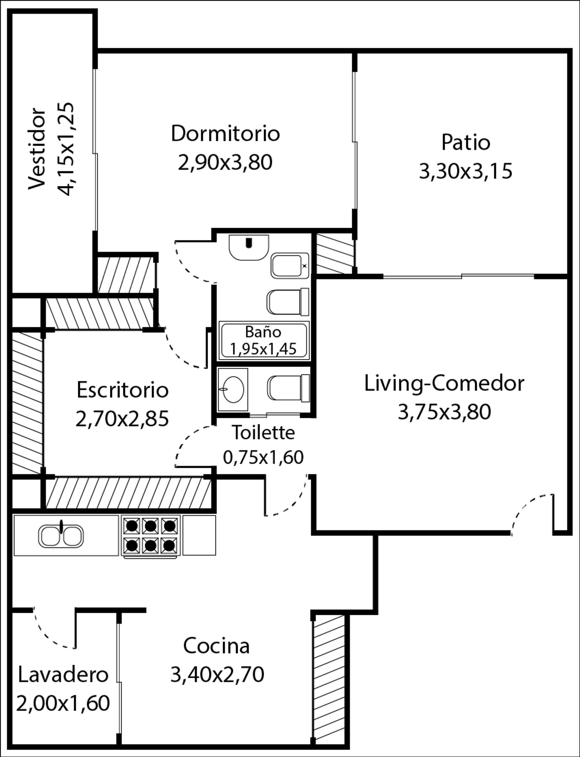 DEPARTAMENTO EN ALQUILER EN RECOLETA P.B. 3 AMBIENTES APTO PROFESIONAL PATIO — foto 3